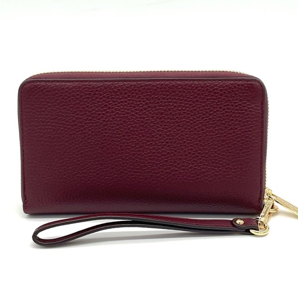 Michael Kors Large Flat Mf Phone Case Wallet Ox Blood - Picture 5 of 7